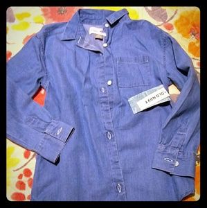 New Old Navy girls boyfriend shirt